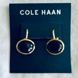 Cole Haan Gold Framed Black Earrings. BRAND NEW